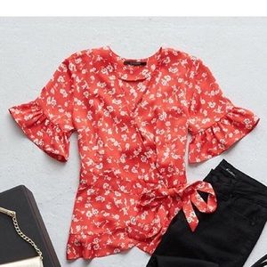 19 Cooper Nicole flutter sleeve wrap top